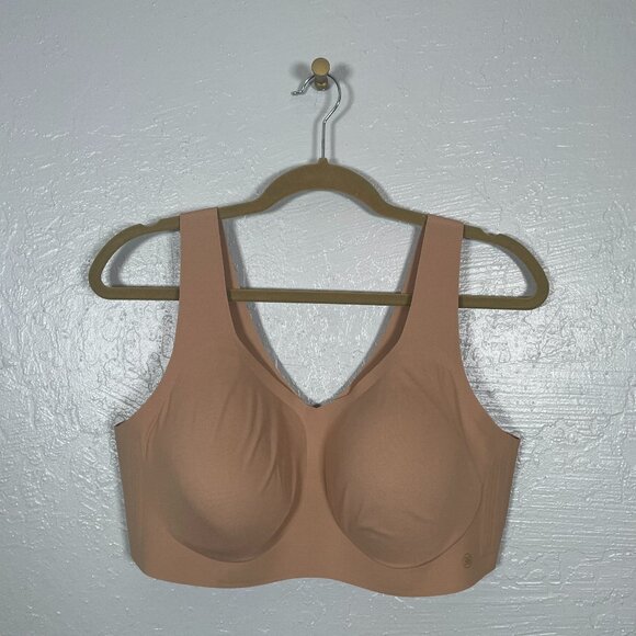 Honeylove Women Plus Size 1X 40C-D Beige V-Neck Soft Form Wireless Bra Padded - Picture 1 of 7